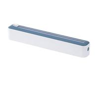 Cling Film Wrap Dispenser with Cutter, 2 in 1 Cling Wrap Cutter, Cling Film Dispenser and Cutter, Professional Cling Film Slide Cutter, Aluminum Tin Foil Dispenser for Home, Kitchen (Blue)