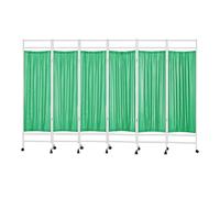Clinic Privacy Screen,Iron Frame Office Divider with Wheels,3-6 Panels Temporary Partition Wall Panels,for Beauty Salon and Hospital(Color 5,6-panel)