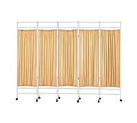 Clinic Privacy Screen,Iron Frame Office Divider with Wheels,3-6 Panels Temporary Partition Wall Panels,for Beauty Salon and Hospital(Color 4,5-panel)