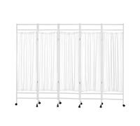 Clinic Privacy Screen,Iron Frame Office Divider with Wheels,3-6 Panels Temporary Partition Wall Panels,for Beauty Salon and Hospital(Color 2,5-panel)