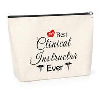 Clinical Instructor Gift Makeup Bag Instructor Gift for Women Clinical Instructor Appreciation Gift from Student Thank You Presents for Clinical Instructor Nurse Professor Mentor Travel Cosmetic Pouch