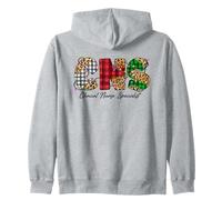 Clinical Nurse Specialist CNS Holiday Plaid Lights Zip Hoodie