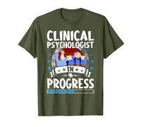 Clinical Psychologist in Progress Trainee Student T-Shirt, Men, Olive Green, Large
