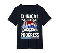 Clinical Psychologist in Progress Trainee Student T-Shirt, Women's Plus, Black, 2X