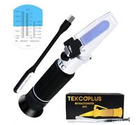 Clinical Refractometer ATC Tri-Scale Serum Protein 0-12 g/100ml Urine Specific Gravity SG 1.000-1.050 Refractive Index 1.333-1.360RI for Veterinary, Dog, Cat & Human w/Extra LED Light & Pipette