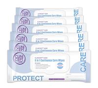 Clinicept Care 8-in-1 Incontinence Wipes - pH Balanced, Alcohol Free, NHS Approved, Incontinence cloths, Soothes and Moisturises for Adult Patient care. (6 Packs of 25, 150 Wipes)