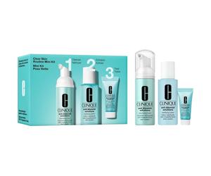 Clinique 3-Phase-system-care 3-Step-skin-care-systemClear Skin Routine Mini Kit 1 Anti-Blemish Solutions Cleansing Foam 50 ml + 1 Anti-Blemish Solutions Clarifying Lotion 60 ml + 1 Anti-Blemish Soluti
