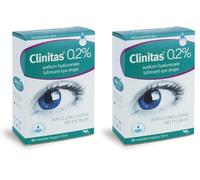 Clinitas 0.2% Soothe Eye Drops for Dry Eye. Suitable for Contact Lens wearers and Preservative Free for The Relief of Dry and Gritty Eyes 30 x 0.5 ml vials and Fully resealable (Pack of 2)