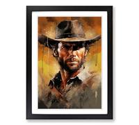 Clint Eastwood Action Framed Wall Art Print A2 Black