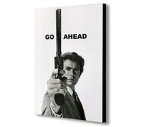 Clint Eastwood As Dirty Harry - Canvas Wall Art Framed Print - Various Sizes (A4 12x8 inches)