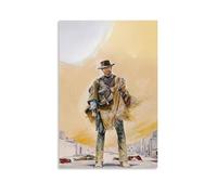Clint Eastwood Black And White Cowboy Vintage Portrait Art Poster Canvas Wall Art For Room Aesthetic And Decor (1) Poster For Bedroom Kitchen Bathroom Living Room Office Decor 20x30inch(50x75cm)Unfram