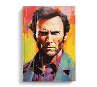 Clint Eastwood Colour Field Art Canvas Wall Art Print 30x20 Inch