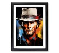 Clint Eastwood Constructivism Framed Wall Art Print A2 Black