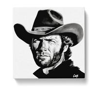 Clint Eastwood Graphic Art Canvas Wall Art Print 20x20 Inch