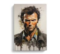 Clint Eastwood Hard Edge Canvas Wall Art Print 30x20 Inch