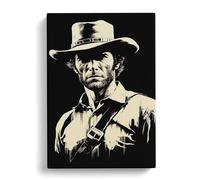 Clint Eastwood Line Art Canvas Wall Art Print 30x20 Inch