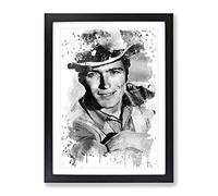 Clint Eastwood No.1 V3 Modern Framed Print | A2 Black Framed Wall Art | Ready to Hang | Modern Nature Picture | Living Room Bedroom Lounge Office
