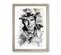 Clint Eastwood No.1 V3 Modern Framed Print | A2 Oak Framed Wall Art | Ready to Hang | Modern Nature Picture | Living Room Bedroom Lounge Office