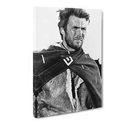 Clint Eastwood No.2 Canvas Print | Gallery Wrapped 30mm Frame Wall Art | 24x16 inches | Ready to Hang | Modern Picture | Living Room Bedroom Lounge Office