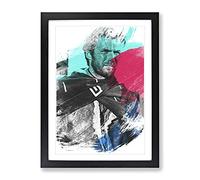 Clint Eastwood No.2 V2 Modern Framed Print | A4 Black Framed Wall Art | Ready to Hang | Modern Nature Picture | Living Room Bedroom Lounge Office