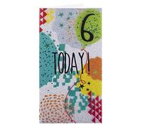 Clintons: 6 Today Balloons Birthday Card, 6th Birthday, Boy | for him 216x114mm, Multi-Colour, 1144328