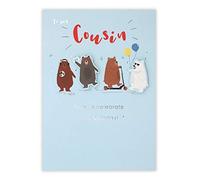 Clintons: Cousin Fun Bears Group Birthday Card, 127x178mm 1166189 multi