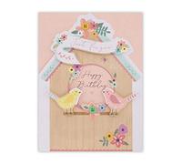 Clintons: Crafted Birdhouse, Birthday Card for her, 149x195mm, Multi-Colour, 1164497