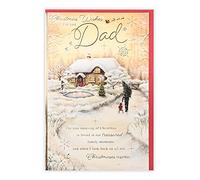 Clintons: Dad Snowy Cottage Scene Christmas Card, Multi-Colour, 155 x 235 (1181308)