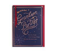 Clintons: Decorative Type Grandson & Partner Christmas Card 155 x 235,Multi-Colour,1169224