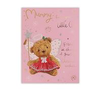 Clintons: Tutu Teddy On Pink Mummy From Daughter Christmas Card, 155 x 201, 1170769