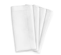 CLIO & CLOVER Linen Napkins - White Linen Napkins set of 4-100% Linen Hemstitched edge luxury design - Arrives beautifully packaged from London-based brand, Clio and Clover