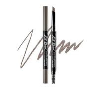 Clio Kill Brow Auto Hard Brow Pencil - 4.5mm Hexagon Tip, Long Lasting, Soft and Natural - Gray Brown