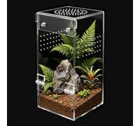 Clioran Jumping Spider Enclosure,Escape Proof Reptile Tank,Transparent Acrylic Complete Bug Habitat,Praying Mantis Terrariums,Arboreal Tarantula Cribs Cage,Insect Starter Container,Single Cylinder
