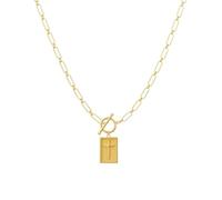 Cliory 14K Gold Plated Cross Necklace for Women with Rectangular Cross Pendant