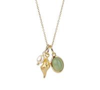 Cliory 14K Shell Pendant Necklace Dainty Pearl Choker Chain Crystal Choker Necklace Summer Pendant Necklace Cute Summer Beach Jewelry Accessories for Women and Girls, Titanium Steel, Faux Pearl