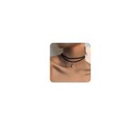 Cliory Boho Layered Crystal Necklaces Teardrop Rhinestone Pendant Necklace Black Velvet Choker Necklace Jewelry for Women