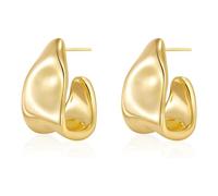 Cliory Gold Chunky Earrings Irregular Geometric Stud Earrings Lightweight Statement Earring Trendy Jewelry for Women