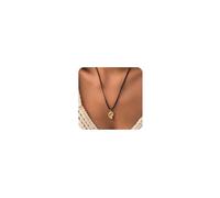 Cliory Gold Shell Necklace Conch Pendant Necklace Boho Leather Necklace Cute Summer Beach Jewelry for Women