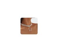 Cliory Star Rhinestone Necklace Rhinestone Choker Necklace Star Choker Necklace Silver Jewelry for Women Girls, Metal, Rhinestone