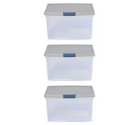 Wham Clip 10.02 25.5L Square Box & Lid Clear/Stone/Slate Gray