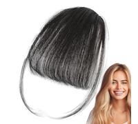 Clip Bangs Human Hair - French Bangs Clip Fake Bangs Fringe | Clip Air Bangs | Neat Bangs Hair Extension | Natural Color Fringe Hairpieces Hair Bangs | Clip In Bangs Human Hair Clip