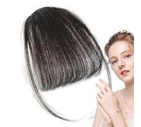 Clip Bangs Human Hair - French Bangs Clip Fake Bangs Fringe | Clip Air Bangs | Neat Bangs Hair Extension | Natural Color Fringe Hairpieces Hair Bangs | Clip In Bangs Human Hair Clip