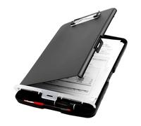 Clip Board Organizer Clipboards with Storage Nursing Clipboard Foldable File Folder Plastic Clipboard (Black)