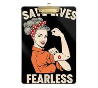 Clip Boards A4 Size 12.5" x 9" Inspectors Clipboard with Low Profile Clip for Football Coaches Medical Contractor Save Lives Fearless