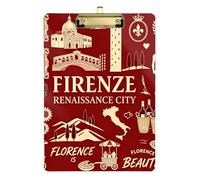 Clip Boards A4 Size 12.5" x 9" Thick Clipboard with Low Profile Clip for Medical Coaching Trade Quest Florence Renaissance City