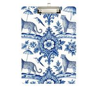 Clip Boards French Blue Leopards Standard Hole for 5th Grade Classroom Essentials for Teachers Size 9 x 12.5 Tablas para escribir