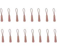 Clip Broken Buckle Fixer Cord， Zipper Pull Cord Clips Multicolor Pack of 16(Brown)