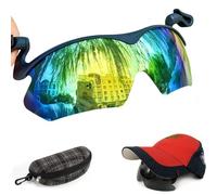 Clip Cap Sunglasses, Outdoor Clip on Hat Polarized Sunglasses, Fishing Cycling Traveling Flip Cover UV Protection Sunglasses (B, Yellow)