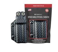 Clip & Carry Kydex Multitool Sheath for LEATHERMAN Wave Alpha - Made in USA - Multi Tool Sheath Holder Cover Belt Pocket Holster - Multi-Tool not Included (Carbon Fiber Black)
