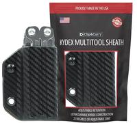 Clip & Carry Kydex Multitool Sheath for Leatherman Wingman/Sidekick/REBAR/REV - Made in USA (Multitool not Included) EDC Multi Tool Holder Holster Cover (Carbon Fiber Black)